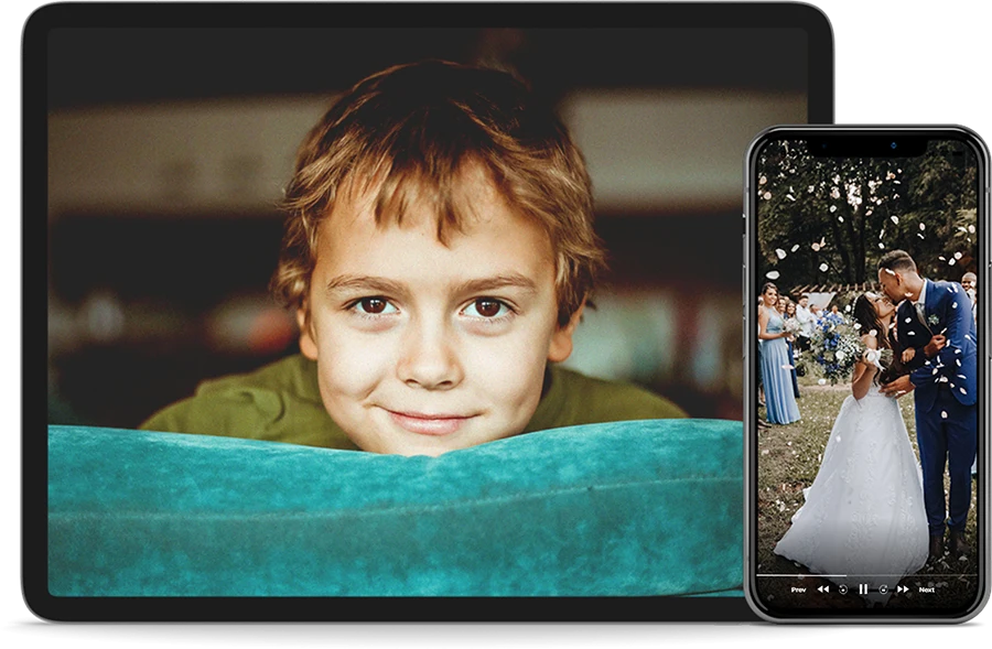 ipad and iphone with memory images