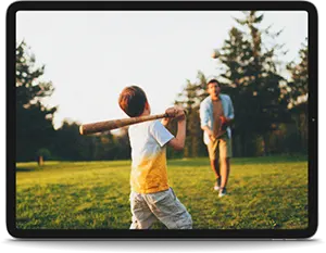 iPad with memory photo showing